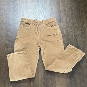 Denim Forum Joni High Rise Loose 29L Light Brown Corduroy Trousers